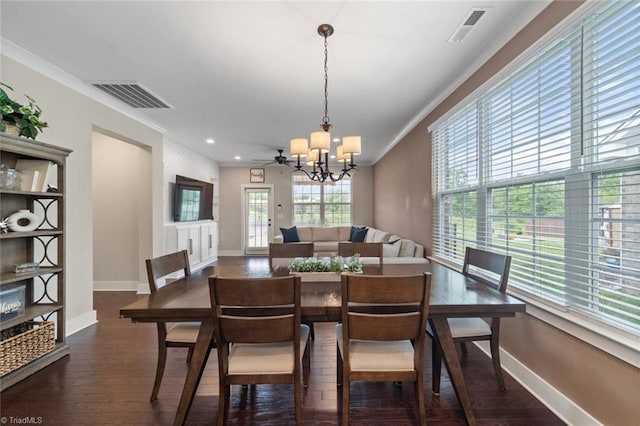 1423 Blooming Mountain Way, Kernersville, NC 27284 - dining room with visible vents, baseboards, and a notable chandelier