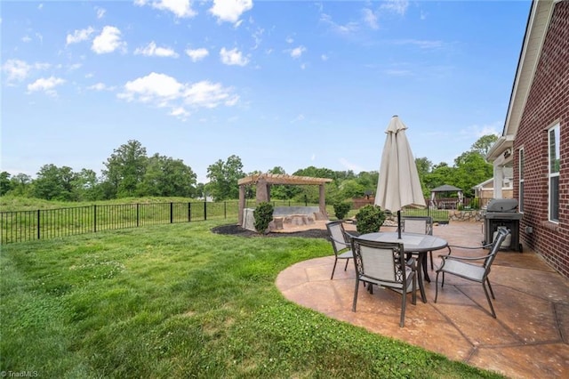 1423 Blooming Mountain Way, Kernersville, NC 27284 - view of yard with a pergola, a patio, and a fenced backyard
