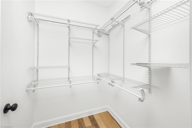 spacious closet with wood finished floors