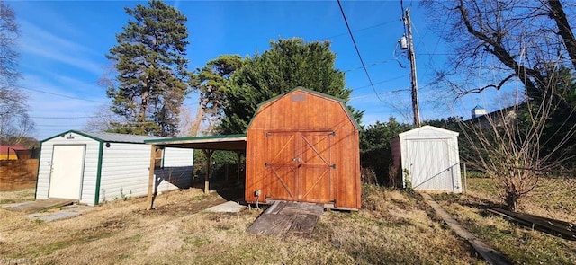 view of shed