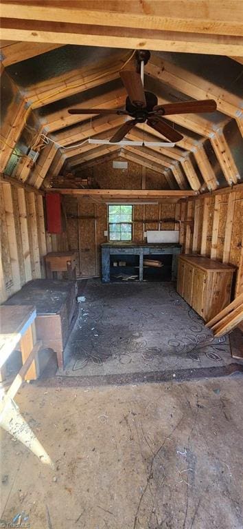 view of unfinished attic