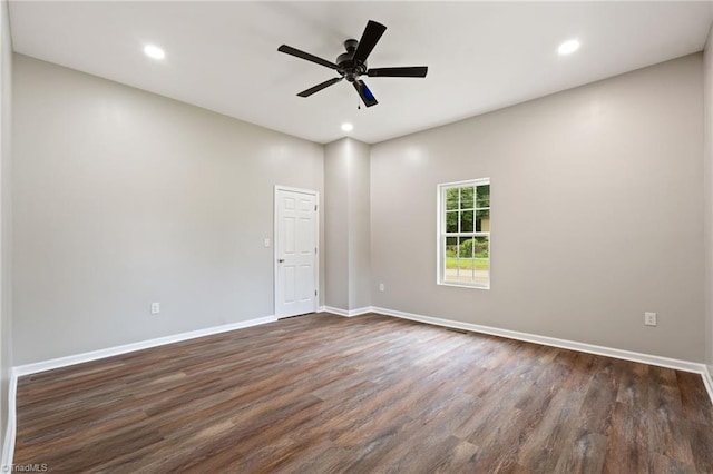 2500 Lomond St, Winston-Salem, NC 27127 - unfurnished room featuring dark wood finished floors, recessed lighting, and a ceiling fan