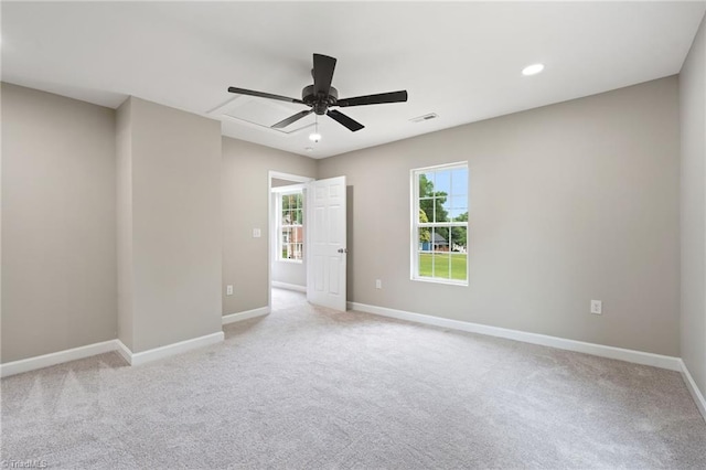 2500 Lomond St, Winston-Salem, NC 27127 - unfurnished room with light carpet, ceiling fan, and recessed lighting