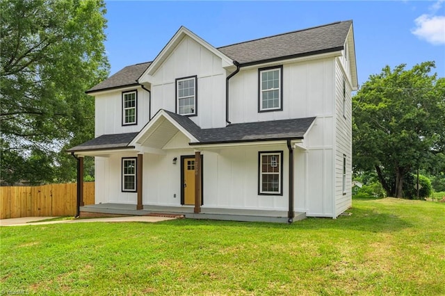 2500 Lomond St, Winston-Salem, NC 27127 - modern inspired farmhouse featuring covered porch, a shingled roof, and board and batten siding
