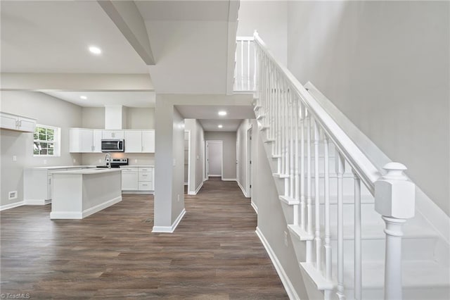 2500 Lomond St, Winston-Salem, NC 27127 - stairs with wood finished floors and recessed lighting
