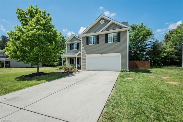 304 Walnut Crossing Dr, Whitsett, NC 27377 - traditional-style house featuring a garage and concrete driveway