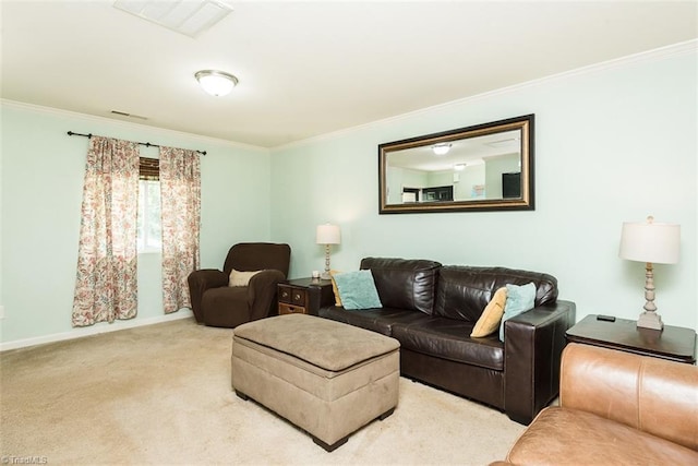 304 Walnut Crossing Dr, Whitsett, NC 27377 - living room with crown molding, carpet floors, and baseboards