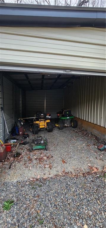 view of garage