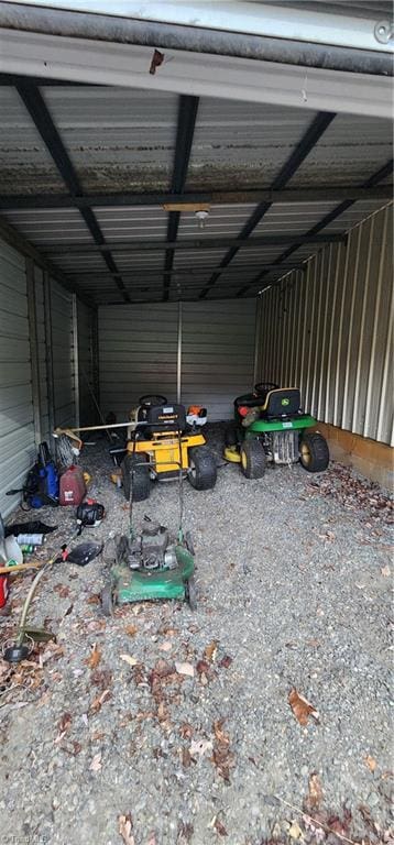 view of garage