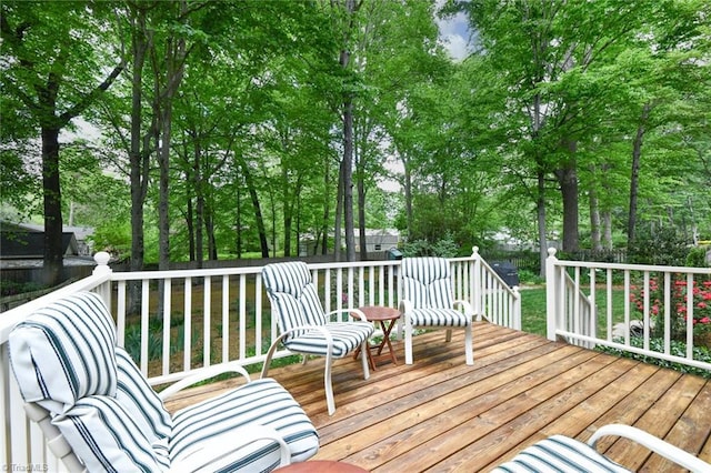 deck featuring fence