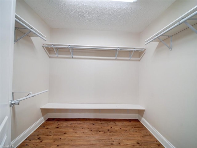 spacious closet featuring hardwood / wood-style flooring