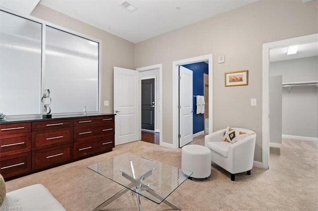 sitting room with light carpet