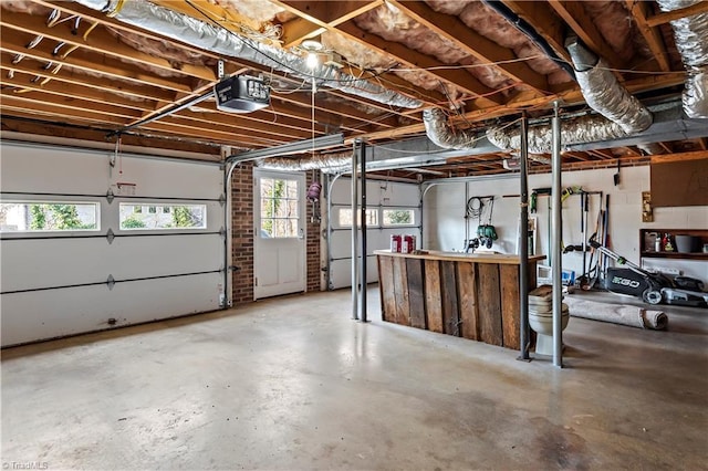 garage featuring a garage door opener