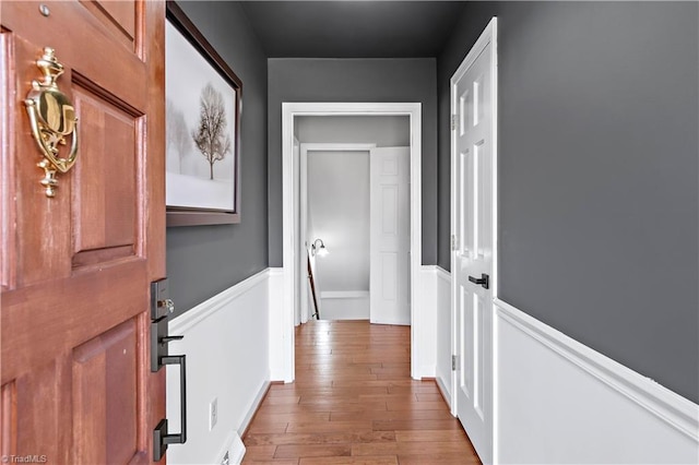 hallway featuring wood finished floors