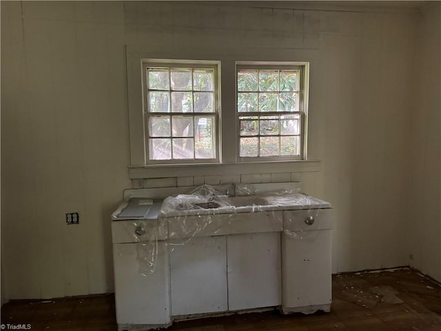 kitchen with white cabinetry