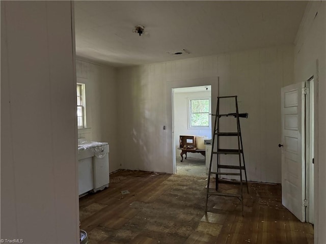 kitchen with dark wood-type flooring