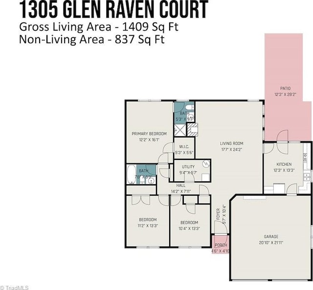 1305 Glen Raven Ct, Greensboro, NC 27410 - room layout
