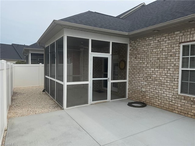 401 Pelican Ln, Clemmons, NC 27012 - view of patio / terrace featuring a sunroom and fence
