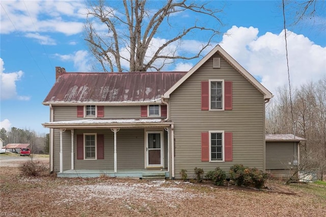 front facade featuring covered porch