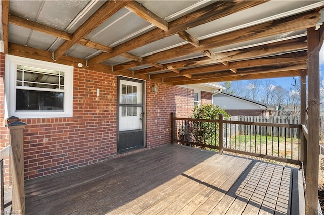 wooden terrace with fence