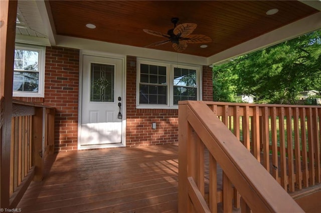 714 Martin St, Greensboro, NC 27406 - wooden deck featuring ceiling fan