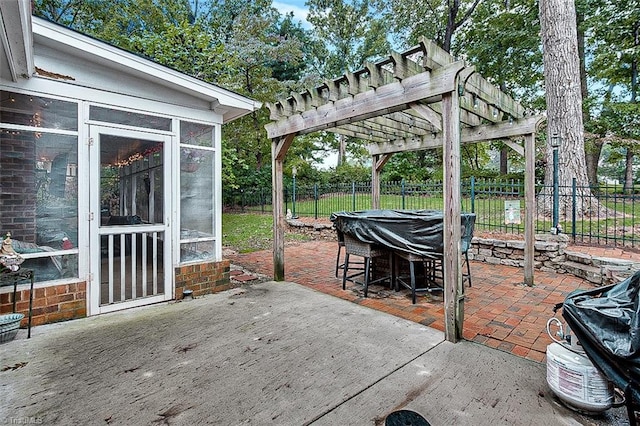 view of patio / terrace with a pergola