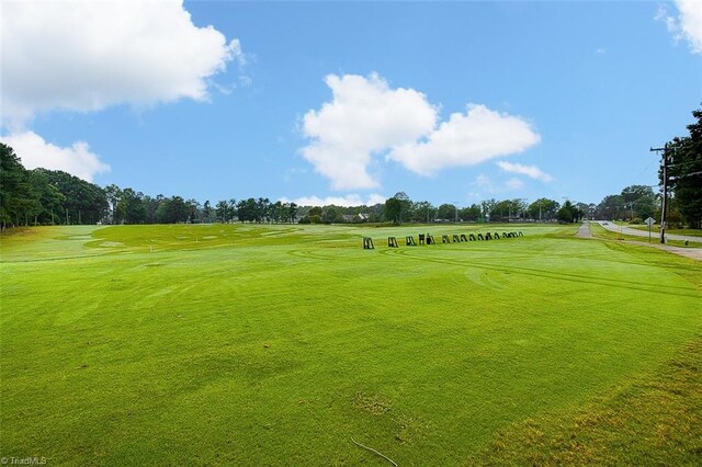 view of home's community with a lawn