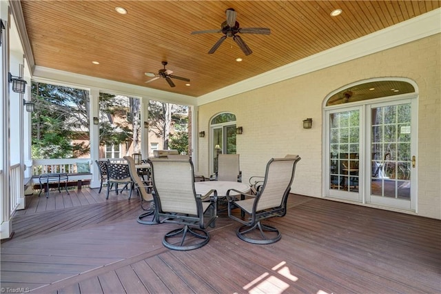 10 Sunfish Pt, Greensboro, NC 27455 - wooden terrace featuring outdoor dining area and a ceiling fan