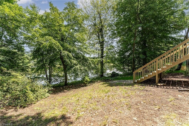 4335 Clovelly Dr, Greensboro, NC 27406 - view of yard featuring stairway