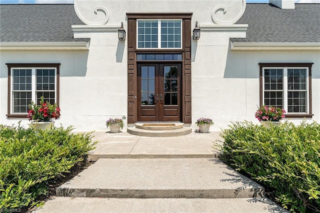 2733 Nebo Rd, East Bend, NC 27018 - entrance to property featuring french doors and roof with shingles