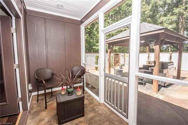 view of patio / terrace featuring a gazebo