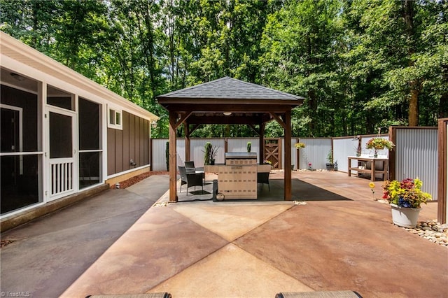 view of patio / terrace featuring a gazebo