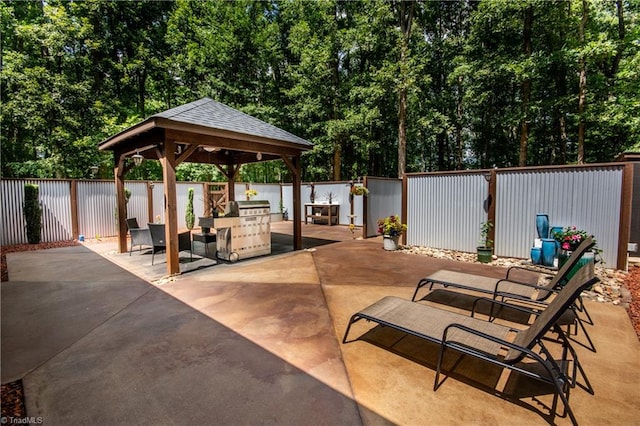 view of patio with a gazebo