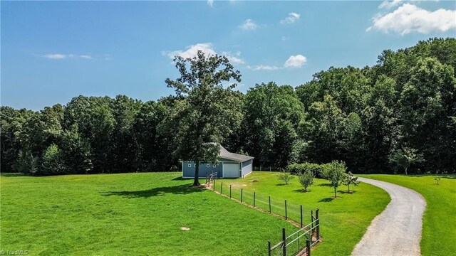 view of community with an outbuilding and a yard