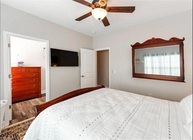 2431 Eagle Creek Ct Unit 203, Winston-Salem, NC 27103 - bedroom featuring a ceiling fan and wood finished floors