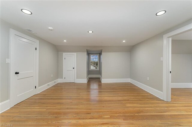 empty room featuring light wood-type flooring