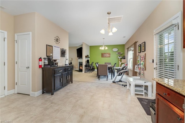 1720 Timber Cove Ct, Winston-Salem, NC 27127 - interior space featuring baseboards, visible vents, and a notable chandelier