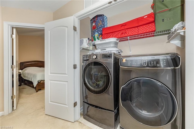 1720 Timber Cove Ct, Winston-Salem, NC 27127 - washroom featuring separate washer and dryer, laundry area, and carpet flooring