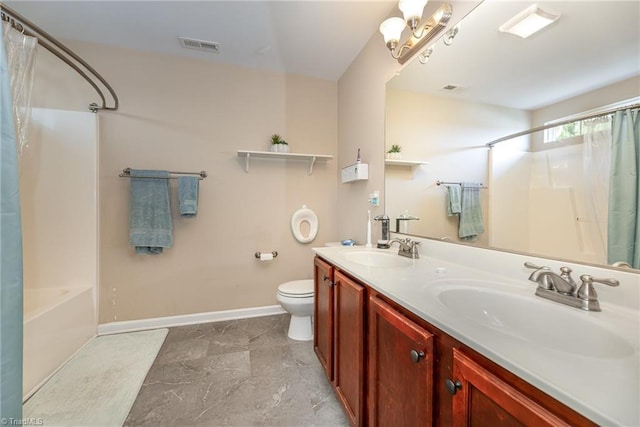 1720 Timber Cove Ct, Winston-Salem, NC 27127 - full bath featuring baseboards, a sink, visible vents, and toilet