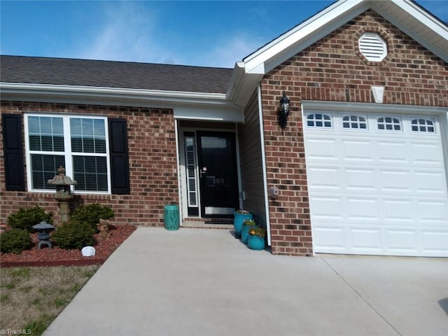 exterior space featuring a garage