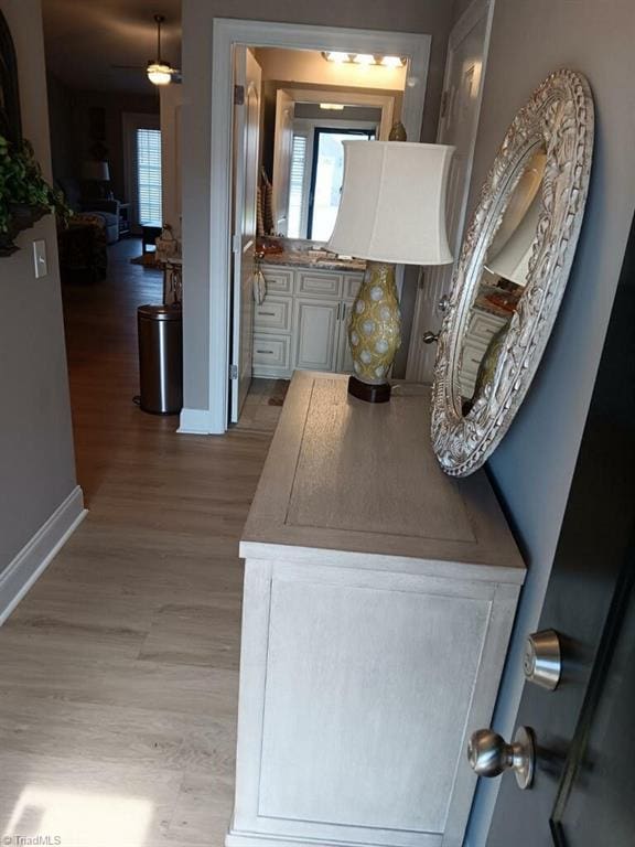 bathroom featuring hardwood / wood-style floors