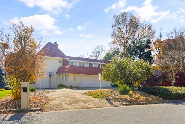 view of front of house with a garage