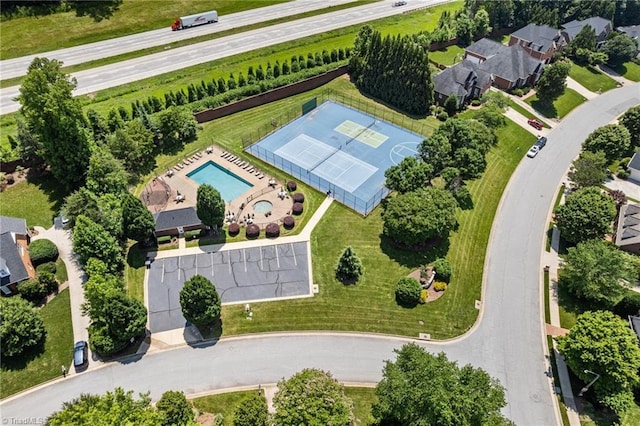 4803 Bluff Run Dr, Greensboro, NC 27455 - aerial view of a pool area