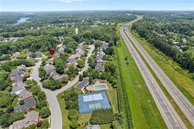 4803 Bluff Run Dr, Greensboro, NC 27455 - aerial view of residential area with a main thoroughfare