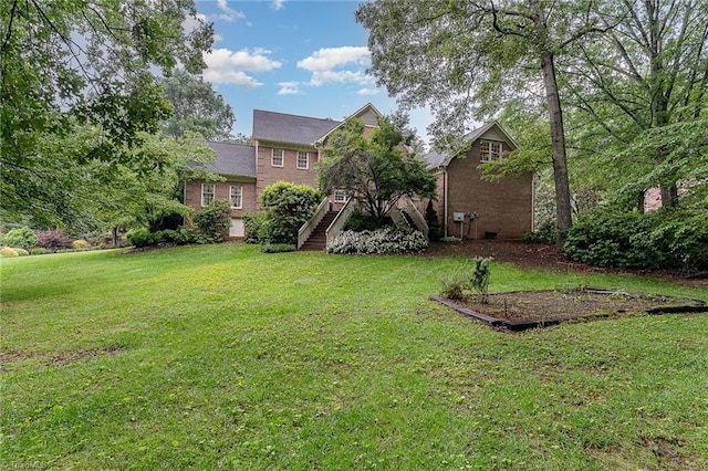 5002 Leadenhall Rd, Oak Ridge, NC 27310 - view of grassy yard with stairway