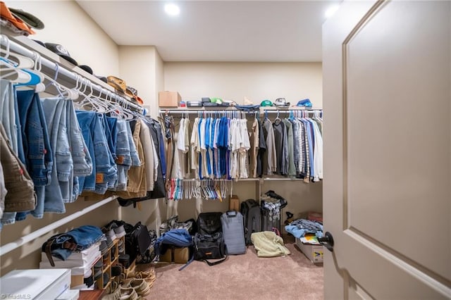 spacious closet with carpet floors