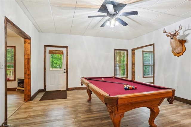 449 Wallburg High Point Rd, Winston-Salem, NC 27107 - game room with light wood-style floors, baseboards, and pool table