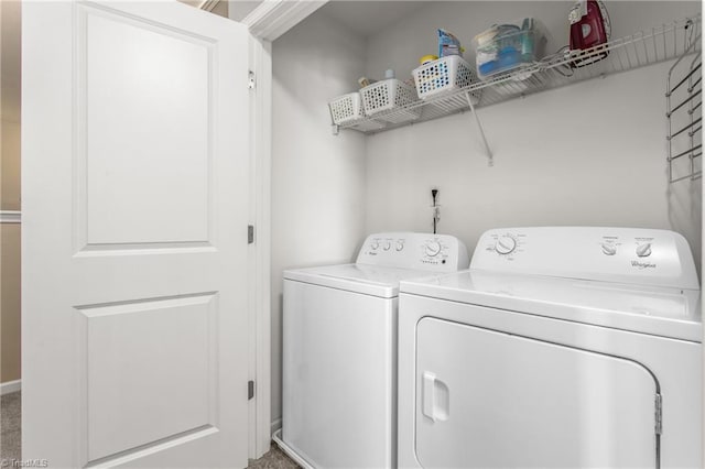 laundry area with washer and dryer and laundry area