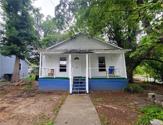 bungalow featuring a porch