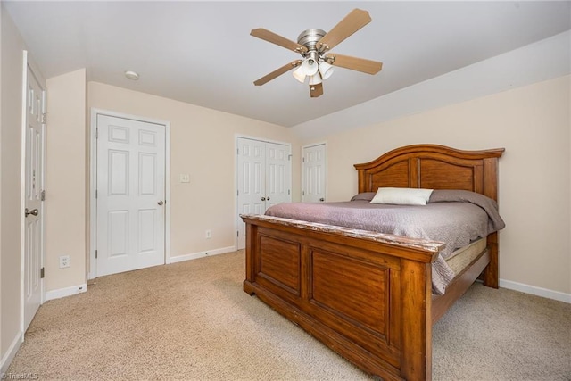 1329 Chickadee Cir, Asheboro, NC 27203 - bedroom featuring light colored carpet, baseboards, and a ceiling fan